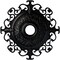 Ekena Millwork Orleans Ceiling Medallion (Fits Canopies up to 8 1/4"), 38 3/8"OD x 6 5/8"ID x 2 7/8"P, Jet Black CM38OLBLF - alternate 1